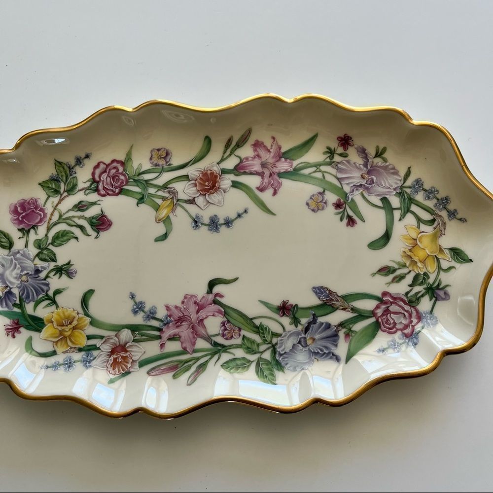 Vintage 1999 Lenox The Flower Blossom Candy Tray by Suzanne Clee. - Picture 1 of 4